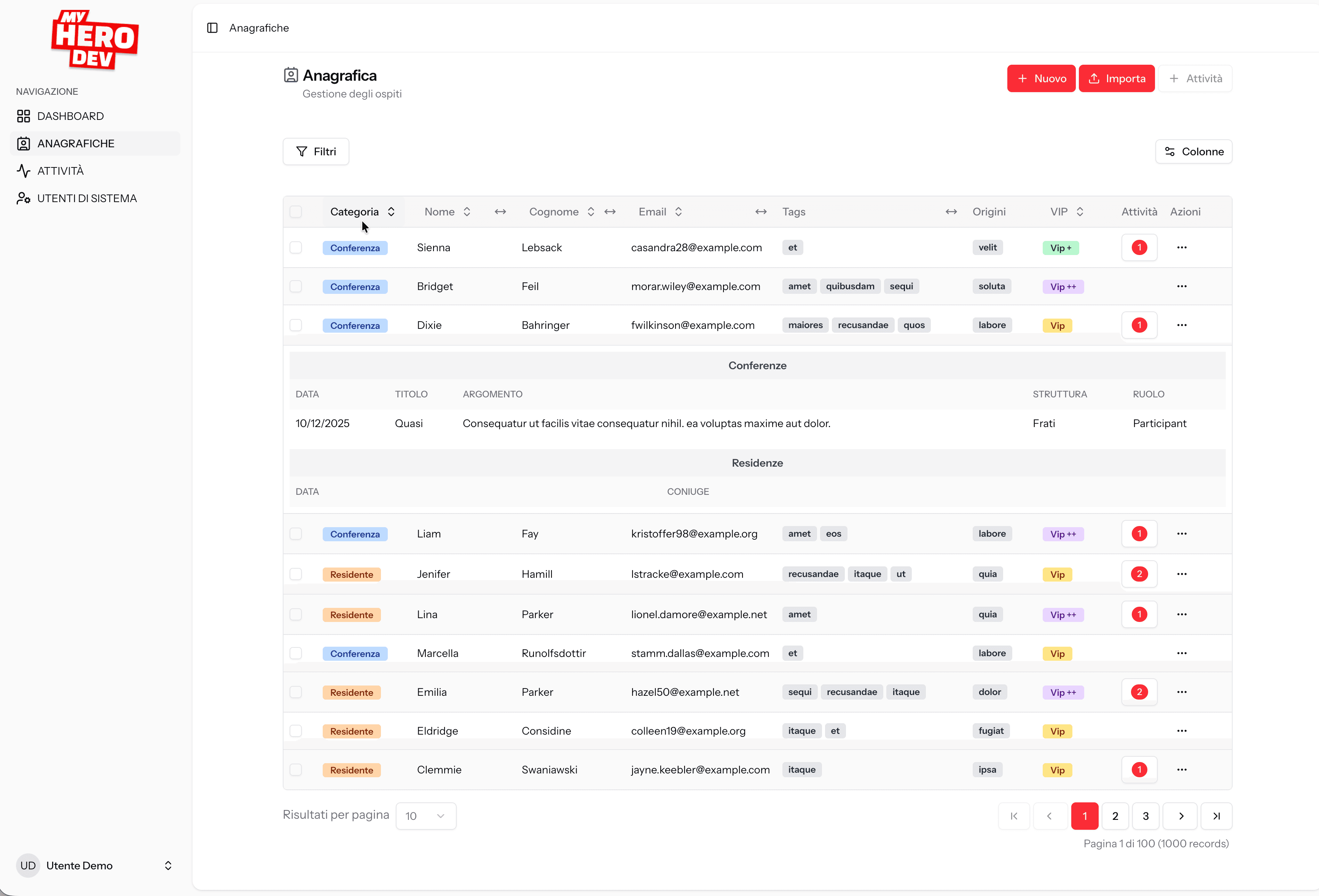 Configurazione reminder con anticipo personalizzabile e tipi di data