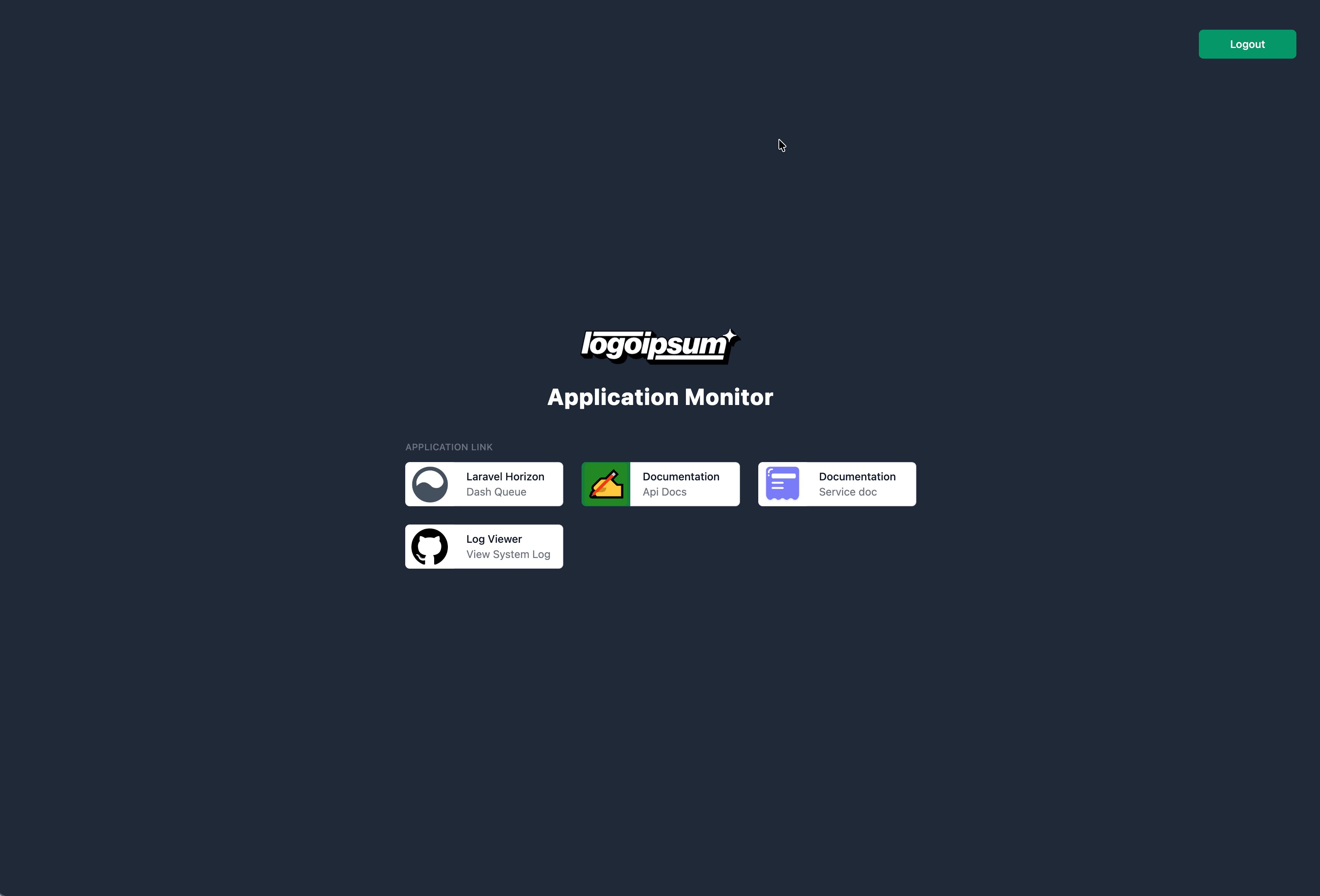 Pagina collegamenti alle applicazioni interne